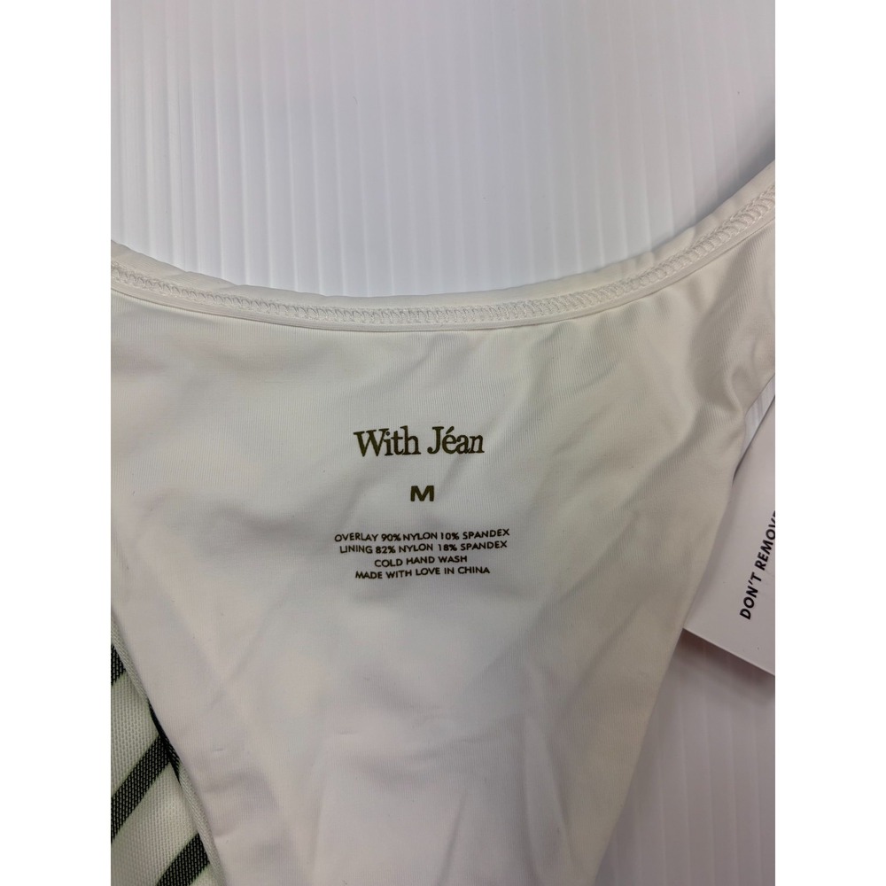 Designer With Jean Bikini Bottom Lola Medium Green Stripe Cheeky High Cut Summer - Picture 8 of 13